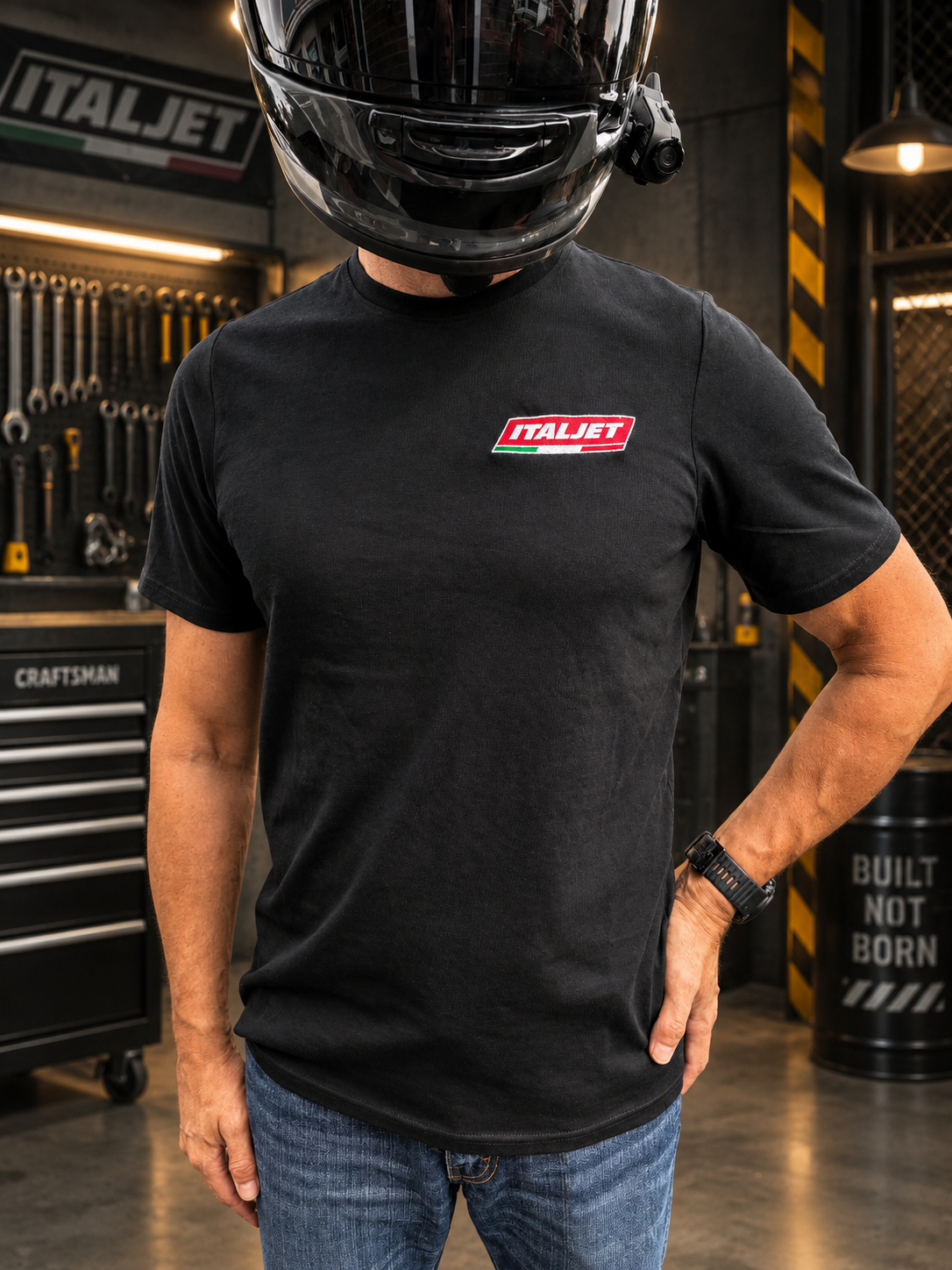 Italjet logo embroidered t-shirt